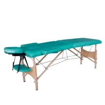 Массажный стол DFC NIRVANA, Optima, дерев. ножки, цвет зеленый (Green)