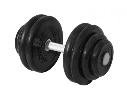 Гантель «PROFIGYM» неразборная с хромированной ручкой 71 кг, черная ГНР-71 , фото 1