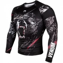 Рашгард Venum Grizzli Black/White L/S, фото 2