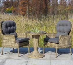 Алиса кофейный комплект из искусственного ротанга, цвет соломенный, фото 4