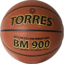 Мяч баск. &quot;TORRES BM900&quot; арт.B32036, р.6, ПУ-композит, нейлон. корд, бутил. камера, темнооранж-черн, фото 1