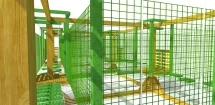 Веревочный парк 10 этапов с сетчатой страховкой