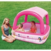 Надувной бассейн с тентом от солнца Disney Princess 147х147х122 см, 265 л. 91057