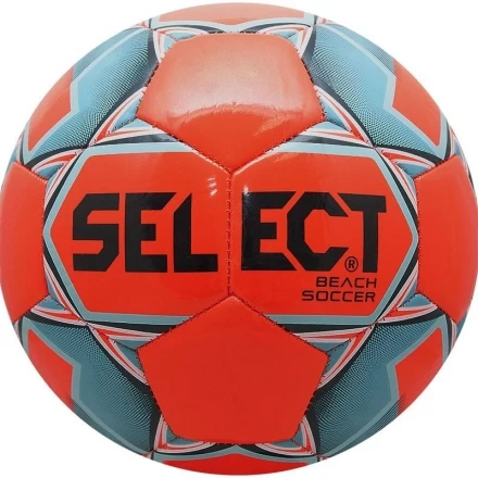 Мяч для пляжного футбола любительский &quot;SELECT Beach Soccer&quot;, р. 5, ДИЗ&#039;19, оранжево-голубо-черный, фото 1