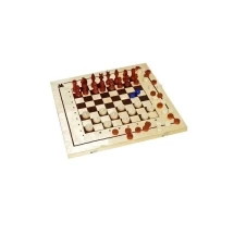 Игра 3 в 1 шашки, шахматы, нарды с деревянными фигурами