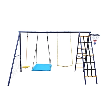 Комплекс уличный игровой с воротами UNIX Kids 7 в 1 Blue, фото 1