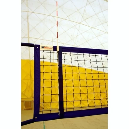 Сетка для пляж. вол. &quot;KV.REZAC&quot; арт.15095029004,8,5х1м,3 мм ПП,яч.10х10см,СИН.ленты ПЭ,кев.трос,чер, фото 1