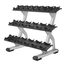 Стойка для хромированных гантелей в 3 ряда на 10 пар PRECOR DBR813, фото 1