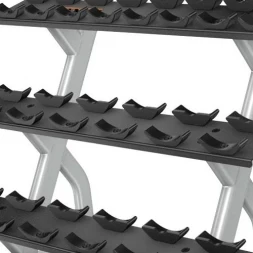 Стойка для хромированных гантелей в 3 ряда на 10 пар PRECOR DBR813, фото 2