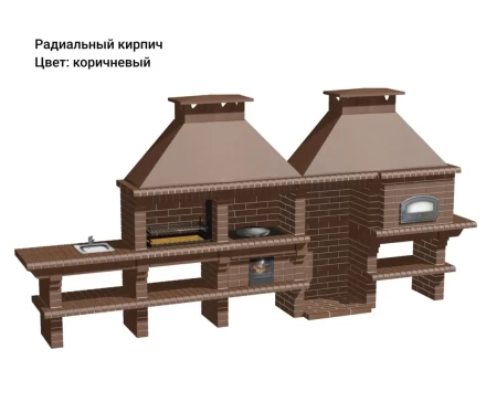 Печь Аристократ 854 Радиальный кирпич красный с коричневым, фото 9