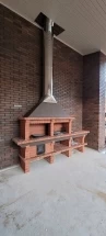 Печь Аристократ 730 Прямоугольный кирпич красный с коричневым