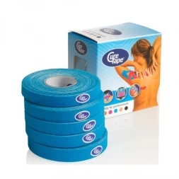 Тейп кинезиологический CureTape Blue, 1 см x 5 м, уп. 5 шт, арт. 160950, голубой