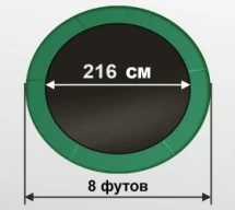 ARLAND Батут премиум 8FT с внутренней страховочной сеткой и лестницей (Dark green)