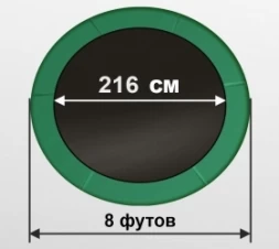 ARLAND Батут премиум 8FT с внутренней страховочной сеткой и лестницей (Dark green), фото 2