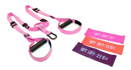Петли для функционального тренинга PINK UNICORN с набором из 3 широких эспандеров в подарок, фото 1