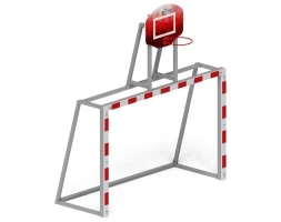 Ворота для мини-футбола с баскетбольным щитом СО 2.60.05 (с креплением сетки)(красные), фото 1