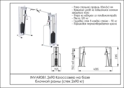 Кроссовер на базе блочной рамы (стек 2х90 кг) INVAR081.2х90, фото 2