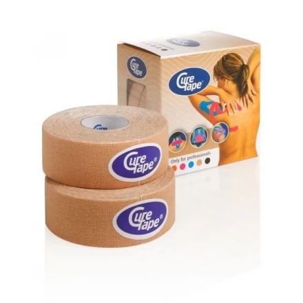 Тейп кинезиологический CureTape Neutral, 2,5 см x 5 м, уп. 2 шт, арт. 160288, телесный, фото 1