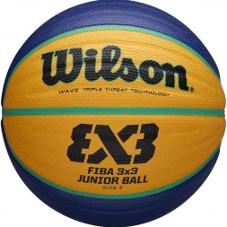 Мяч баск. WILSON FIBA3x3 Replica, арт.WTB1133XB, р.5, резина, бутил. камера, сине-желтый, фото 1