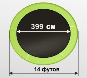ARLAND Батут 14FT с внутренней страховочной сеткой и лестницей (Light green), фото 2