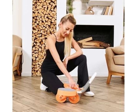 Тренажёр для пресса AB Roller SND оранжевый с ковриком 45 х 30 x 3.5 cм, фото 16