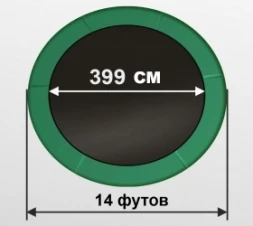 ARLAND Батут премиум 14FT с внутренней страховочной сеткой и лестницей (Dark green), фото 2