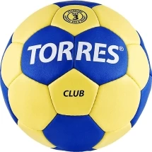 Мяч ганд. &quot;TORRES Club&quot; арт.H30043, р.3, ПУ, 5 подкл. слоев, сине-желтый