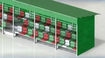 Трибуна сборно-разборная 3-х рядная на 150 мест (с навесом) СТ-326