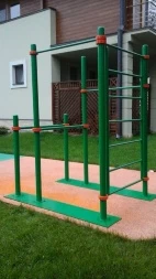 Мобильный спортивный комплекс с лестницей, двумя турниками и брусьями СВС-101, фото 2