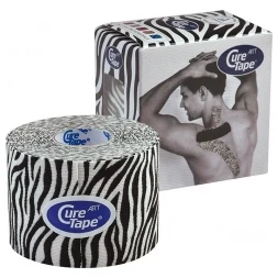 Тейп кинезиологический CureTape Art Zebra, 5 см x 5 м, арт. 163180, бело-черный