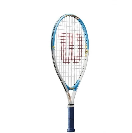 Ракетка б/т Wilson Slam 21, арт. WRT20380U, для дет.6-5 лет,алюминий,со струнами, бело-голубой, фото 1