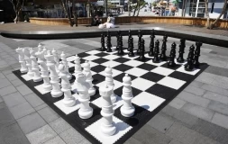 Шахматы гигантские (король 90 см) с пластиковой доской 3,3*3,3м, фото 1