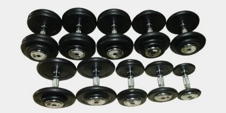 FDS-2.5-25KG Профессиональный , обрезиненный, гантельный ряд, Matrix, на 10 пар от 2,5 до 25 кг., фото 1