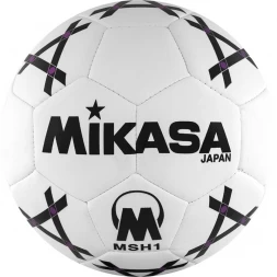 Мяч гандб. &quot;MIKASA MSH 1&quot;, синт.кожа, р. 1, машинная сшивка, бело-черно-фиолет.