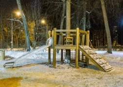 Площадка на дереве с горкой из нержавейки, фото 2