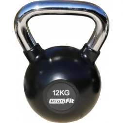 Гиря обрезиненная с хромированной ручкой PROFI-FIT, 12 кг, фото 1