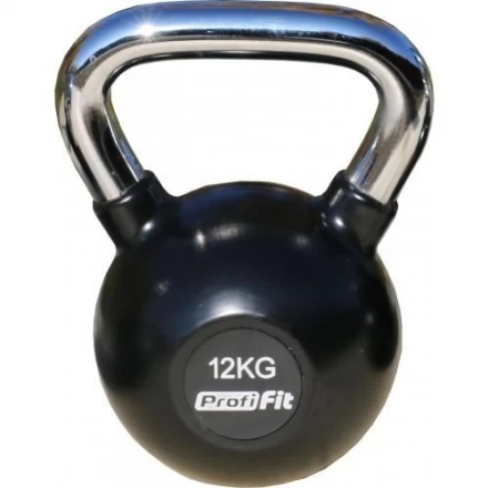 Гиря обрезиненная с хромированной ручкой PROFI-FIT, 12 кг, фото 1