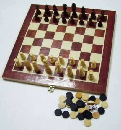 Набор 3 в 1(шахматы,шашки,нарды) W001S, фото 1