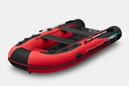 Gladiator RIB 380 AL Красно-черный моторная лодка ПВХ Жесткое дно (морской алюминий), киль, фото 1