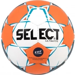 Мяч ганд. &quot;SELECT Ultimate EHF&quot; арт. 843208-062,Junior (р.2), EHF Appr,ПУ,руч.сш, оранжев-бело-синий