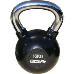 Гиря обрезиненная с хромированной ручкой PROFI-FIT, 16 кг, фото 1
