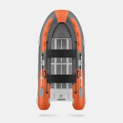 Gladiator RIB 380 AL Оранжево-темносерый моторная лодка ПВХ Жесткое дно (морской алюминий), киль, фото 3