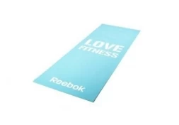 Тренировочный коврик (мат) для фитнеса тонкий Love (голубой) RAMT-11024BLL, фото 1