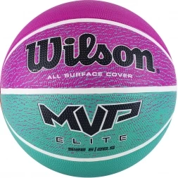 Мяч баск. WILSON MVP ELITE, арт.WTB1463XB06, р.6, резина, бутил.камера, бирюзово-фиолетово-черный, фото 1
