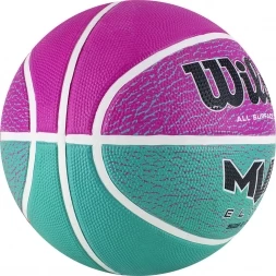Мяч баск. WILSON MVP ELITE, арт.WTB1463XB06, р.6, резина, бутил.камера, бирюзово-фиолетово-черный, фото 2