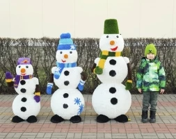 Топиари композиция Снеговики, 3 шт - газон Eco, фото 1