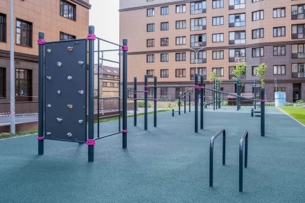 Рукоход двухсекционный с подъёмом и 3 турника, фото 2