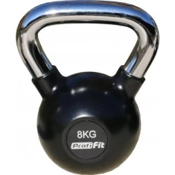 Гиря обрезиненная с хромированной ручкой PROFI-FIT, 8 кг, фото 1
