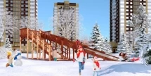 Зимняя деревянная игровая горка TORUDA Север - 8 (скат 9 м)