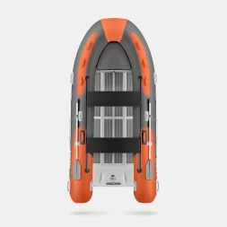 Gladiator RIB 420 AL Оранжево-темносерый моторная лодка ПВХ Жесткое дно (морской алюминий), киль, фото 4